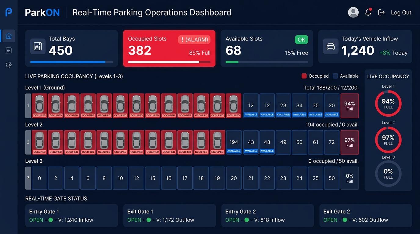 ParkON - Real-Time Parking Operations Dashboard